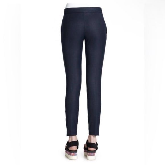 Stella McCartney Vivian Wool Skinny Zip-Cuff Pants in Navy Blue - Picture 3 of 12